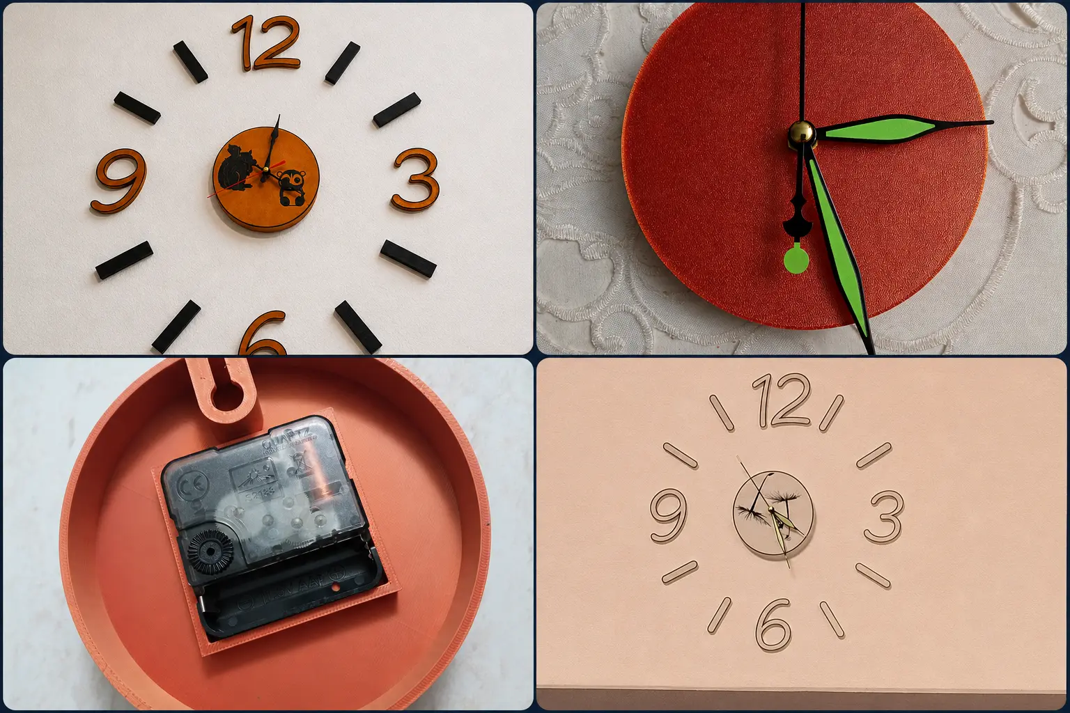 Orologi da muro personalizzati con numeri, tacche, palline e lancette decorative